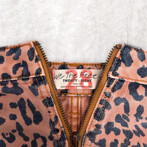 Free People We The Free Skirt | Leopard Zip Denim Mini | Size 28 - Picture 3 of 7